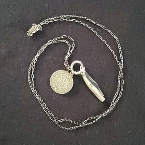 Ax and Apple Silver Pendant Necklace